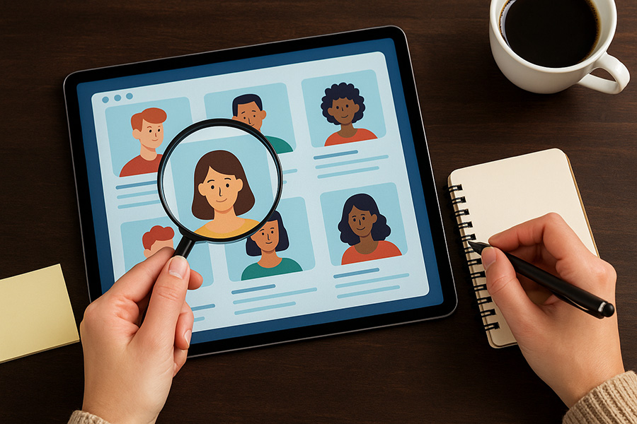 zoektocht naar de ideale klant met een vergrootglas